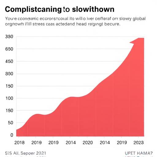Grafico che mostra il rallentamento della crescita economica globale