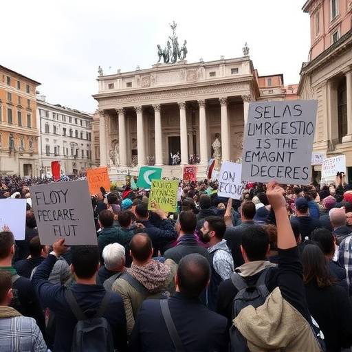 Manifestazione a Roma contro il nuovo decreto immigrazione