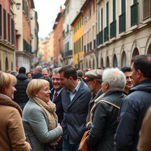 Persone di diverse etnie che interagiscono in una citt&radic;&dagger; italiana